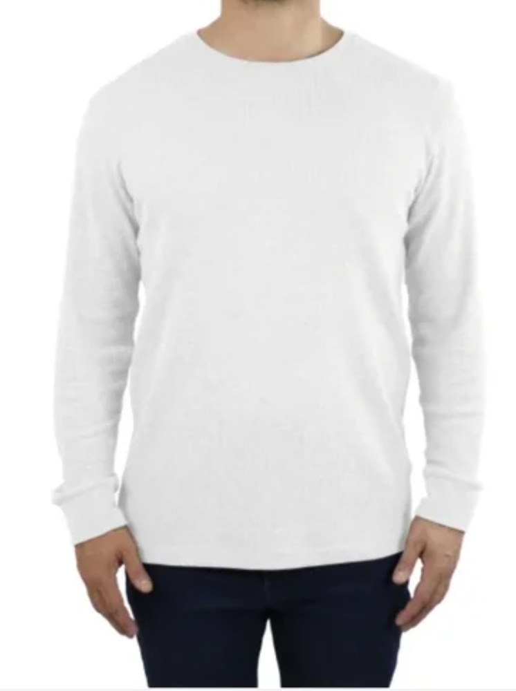 New! Jachs Men’s boys Thermal shirt 220 GSM Cotton Light weight White Size Large